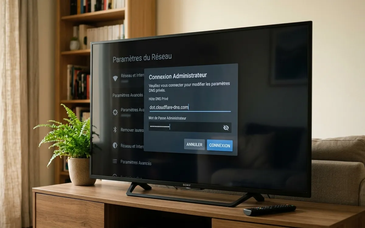 Menu récapitulatif des connexions actives et de la configuration du réseau local