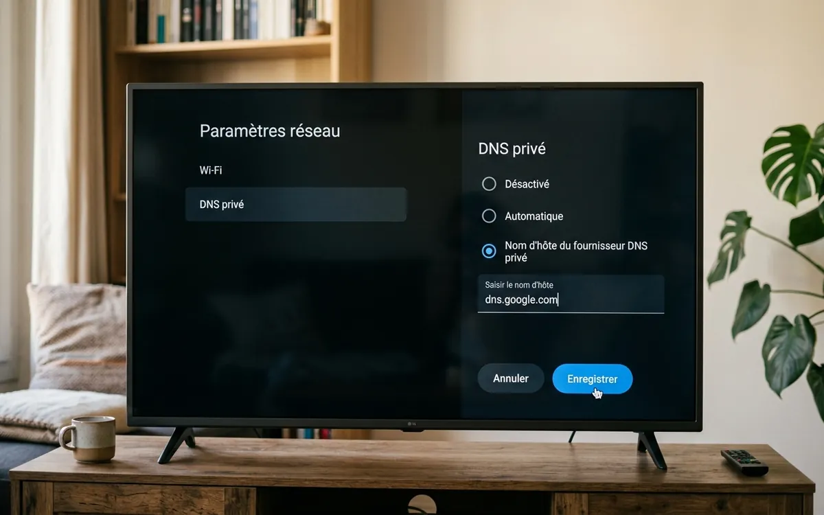 Configuration manuelle de l'adresse IP et des résolveurs pour les téléviseurs sans DNS privé