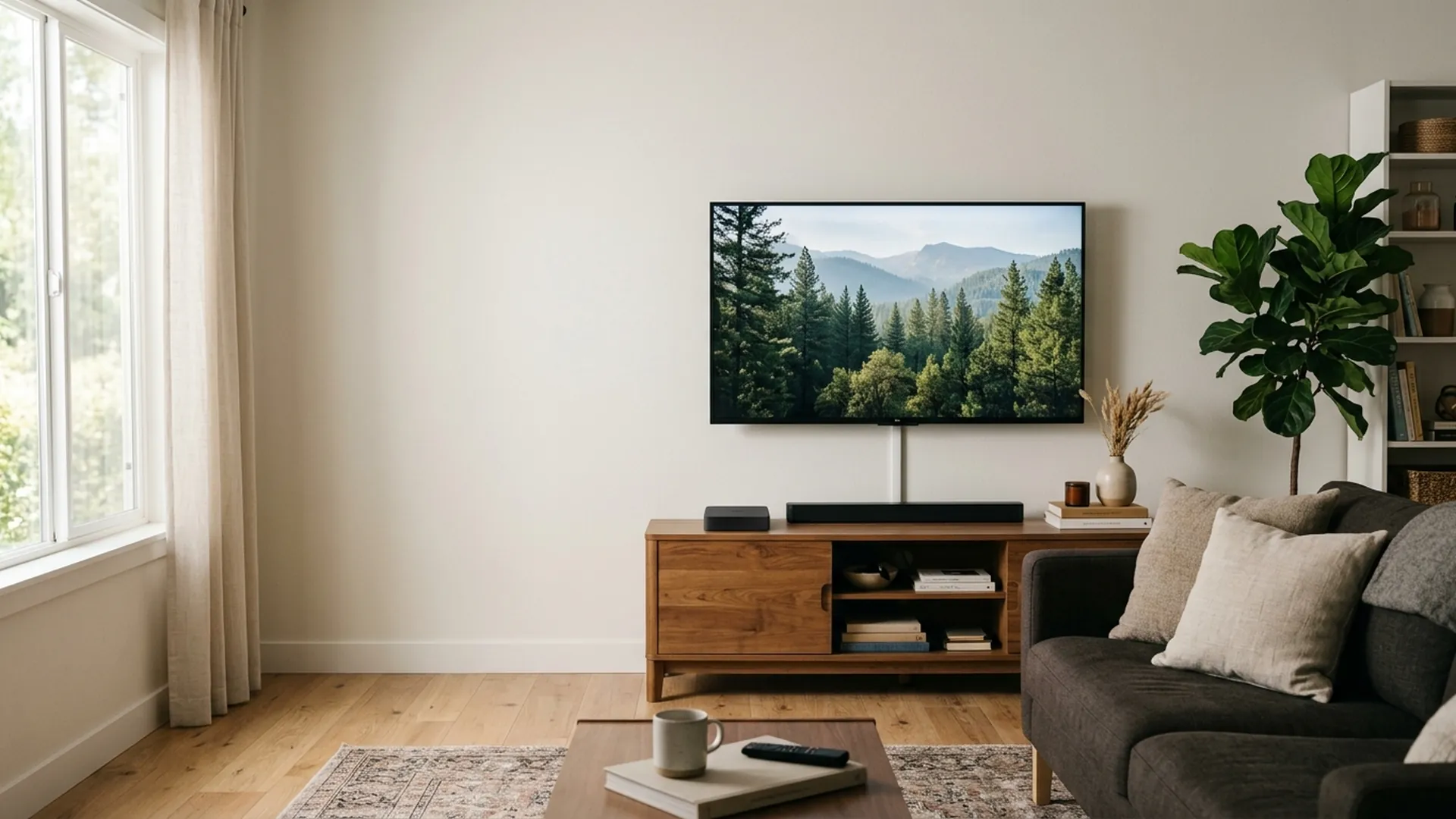 Fond d'ambiance réseau et téléviseur connecté pour le guide Android TV