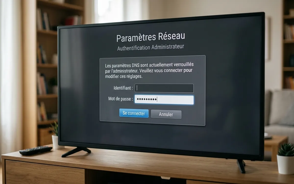 Menu des options réseau affichant les détails de la connexion établie avec la Livebox