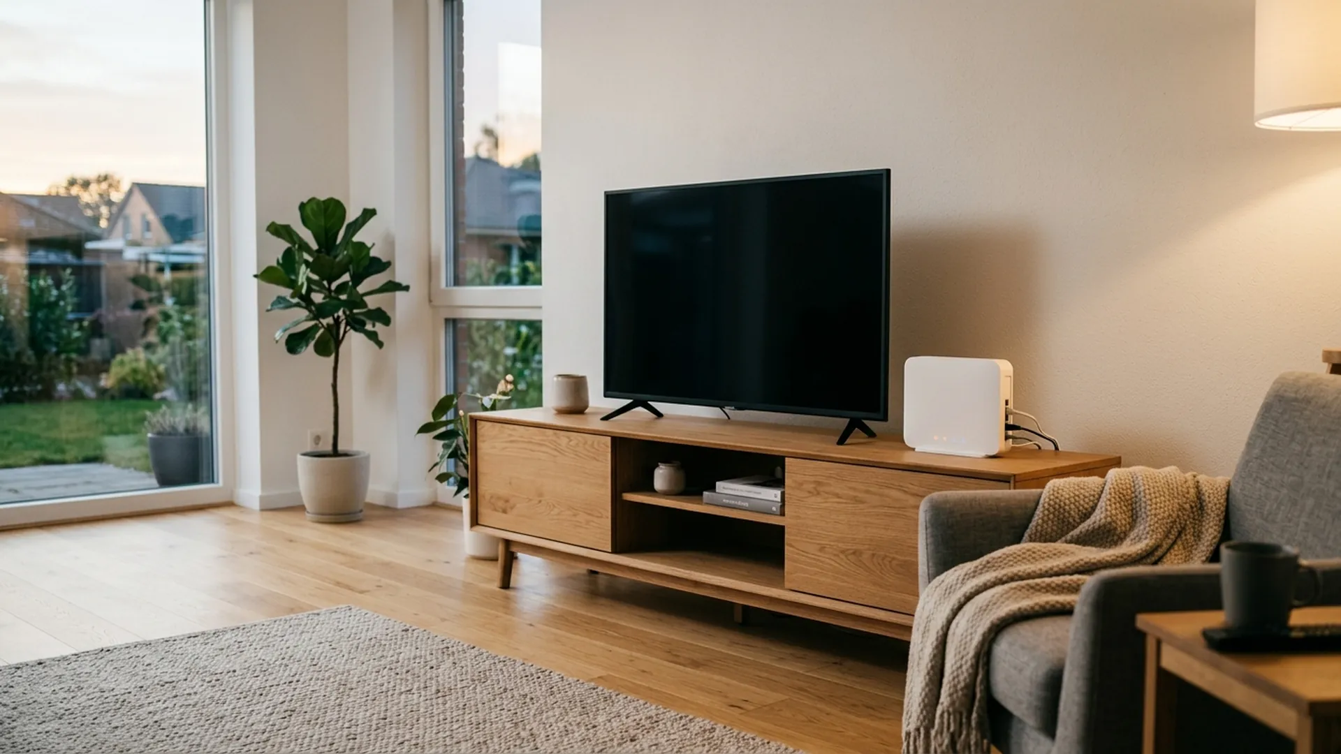 Fond d'ambiance réseau et téléviseur connecté pour le guide Livebox