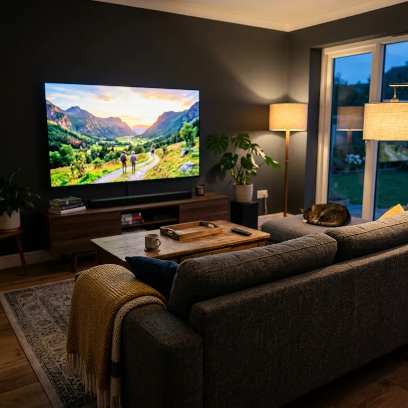 Téléviseur d'appoint dans une chambre à coucher ou un bureau