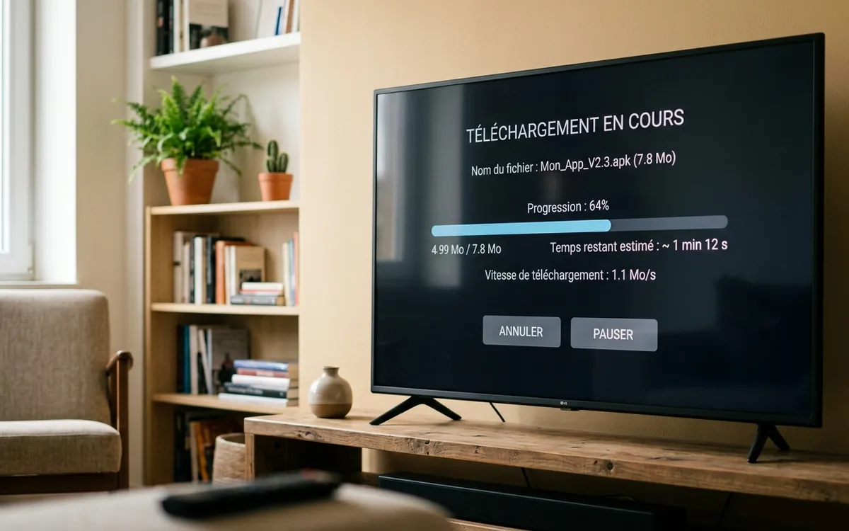 Téléchargement du fichier APK sur l'appareil multimédia